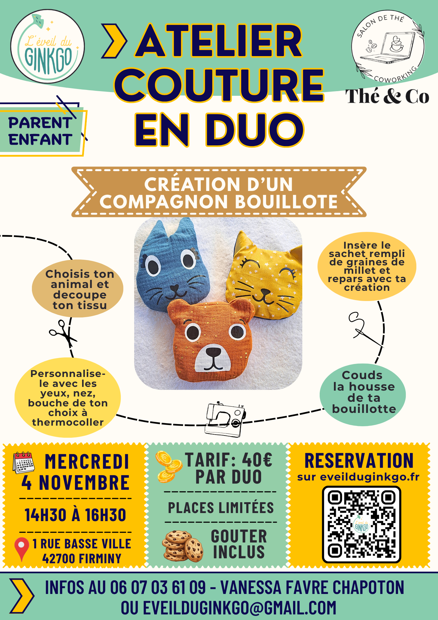 Atelier Couture en Duo, Mercredi 4 Novembre, Thé & Co – Image 1